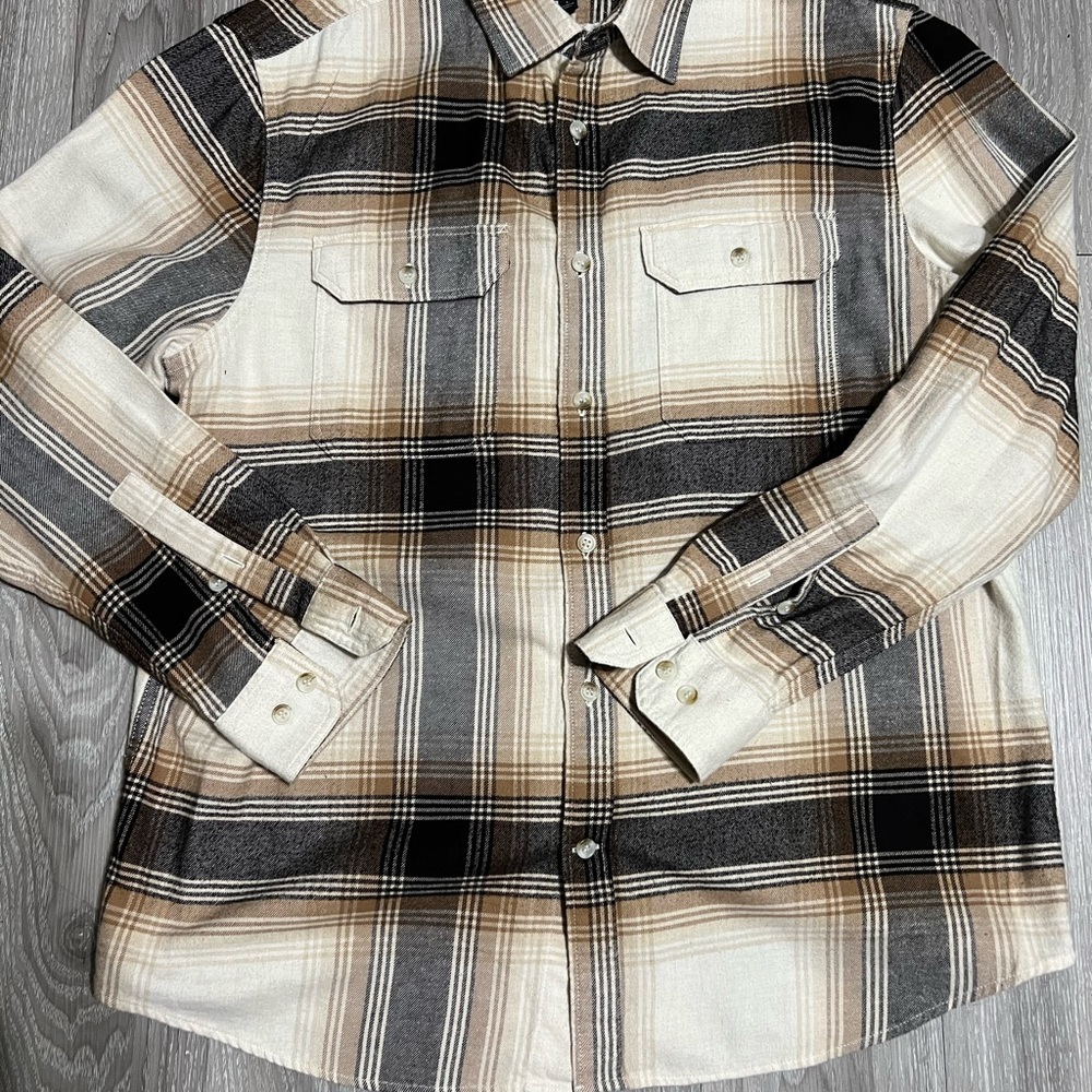 Banana Republic Women’s Plaid Flannel Shirt Large Button Front
